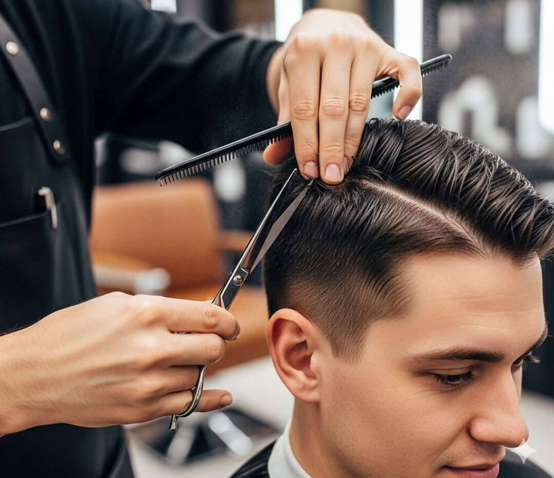 Professional hair cutting at Reset Salon